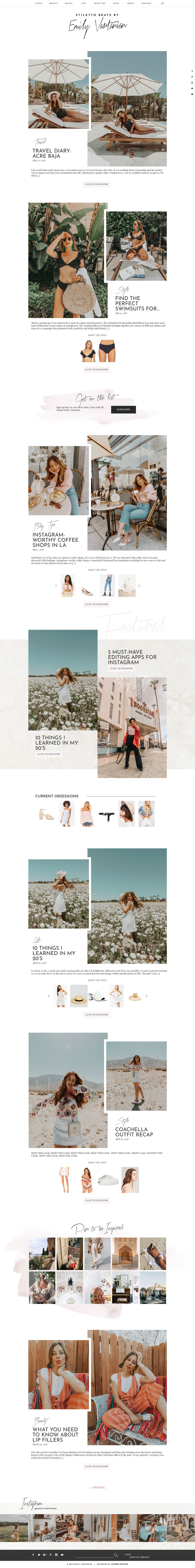 Stiletto Beats, Emily Vartanian new website by Adored Designs